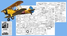 Model Airplane Plans UC : Stearman PT-17 Kadet Scale 48" Span for .35 Engine