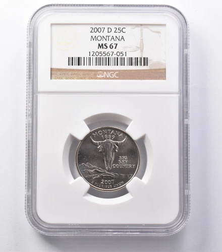 MS67 2007-D Washington State Quarter Montana NGC *5373