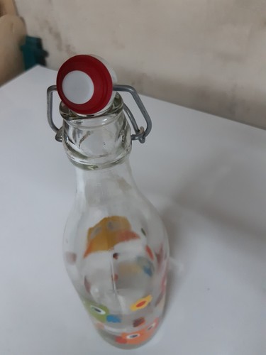 CERVE Bügelflasche Drahtbügelflasche Glasflasche Bügelverschluss Flasche Eule 1l - Bild 2 von 2