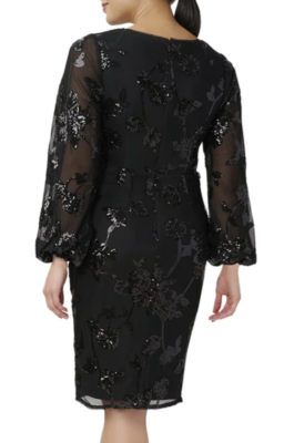 Adrianna Papell Long Sleeve Stretch Sequin Cocktail Dress L74322 Womens  Size 2 | eBay