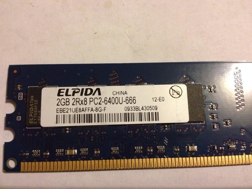 2GB Desktop Memory Elpida PC2-6400 DDR2-800MHz CL6 240-Pin DIMM Dual Rank - Picture 2 of 4
