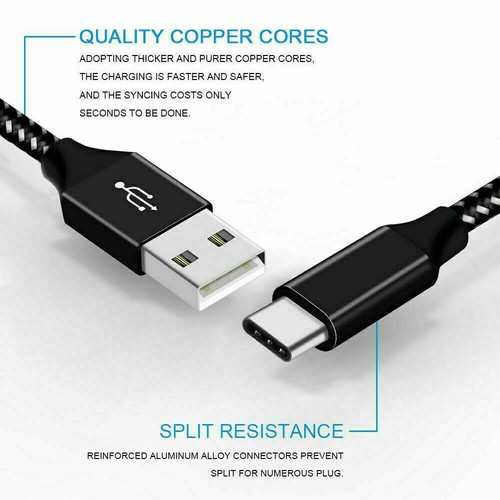 Heavy Duty Charging Phone Cable Type-C USB-C For Samsung Android LG Charger - Picture 11 of 14
