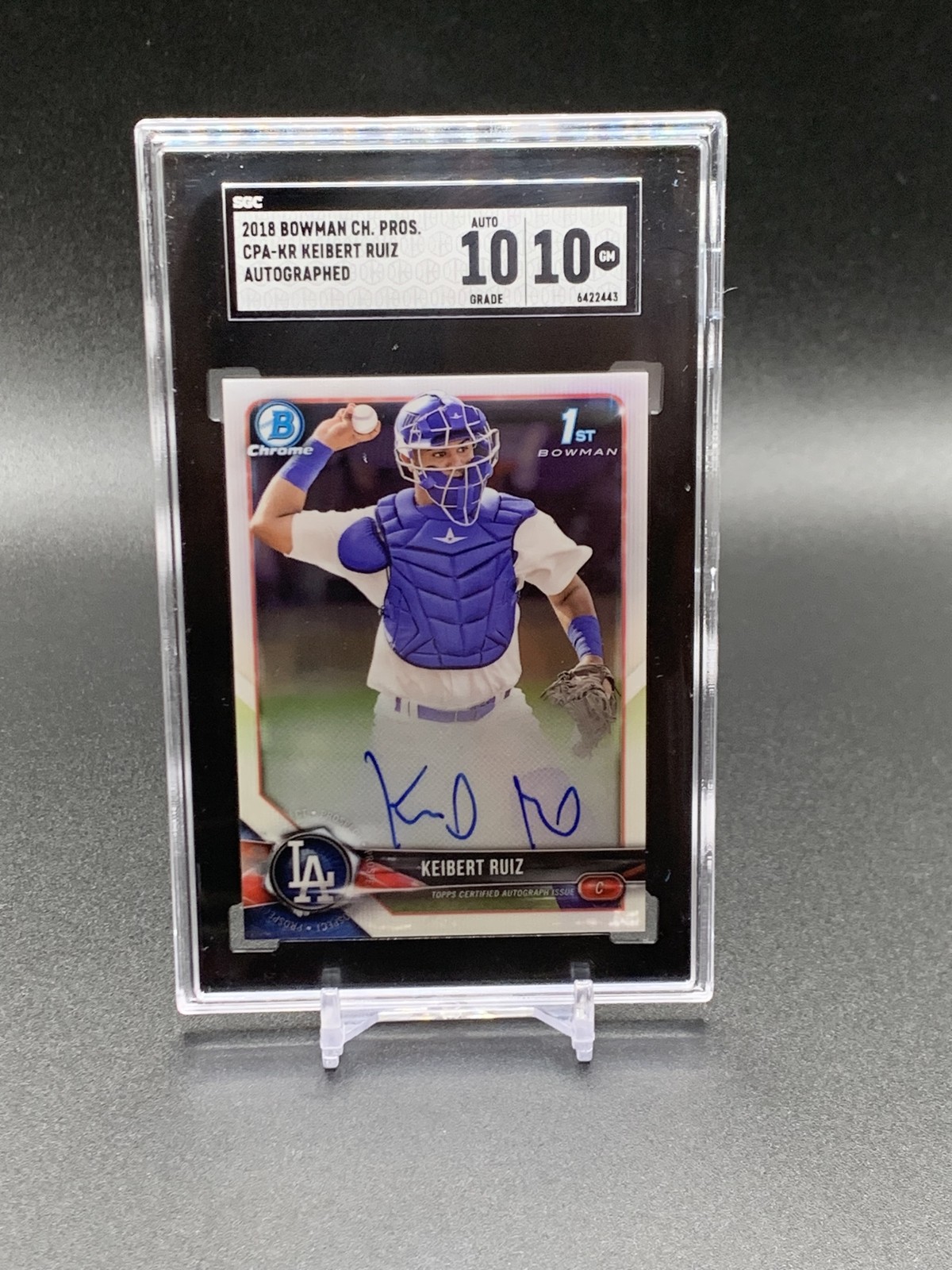 2018  Bowman Keibert Ruiz 1st Chrome Auto SGC 10/10 | Washington Nationals