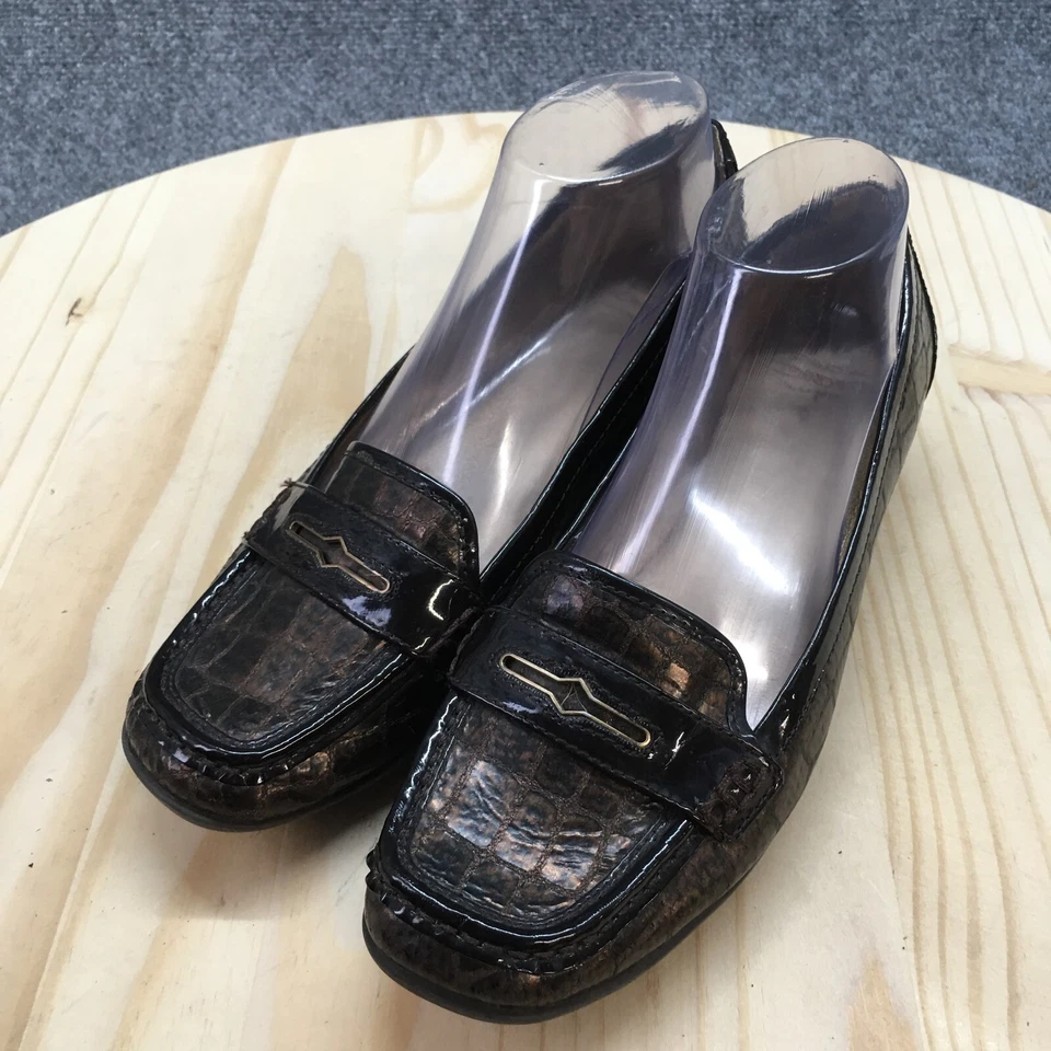 Zapatos Circa Joan & David Mujer 8.5M CJFinton Mocasines Crocs Estampado Cuero Marrón Foto 3 de 4