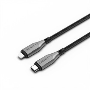CYGNETT LC7929 0.5M Lightning To USB-C 30W Charge Lead Black Armoured