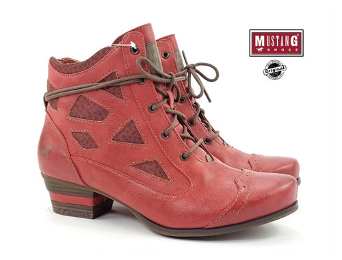 Nuevas Botas Zapatos para mujer Mustang Verano Botas Con Cordones Botas al  Tobillo 1187-505 | eBay