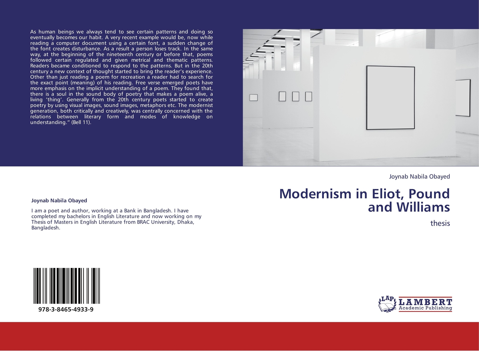 Thumbnail - Joynab Nabila Obayed | Modernism In Eliot, Pound And Williams |
