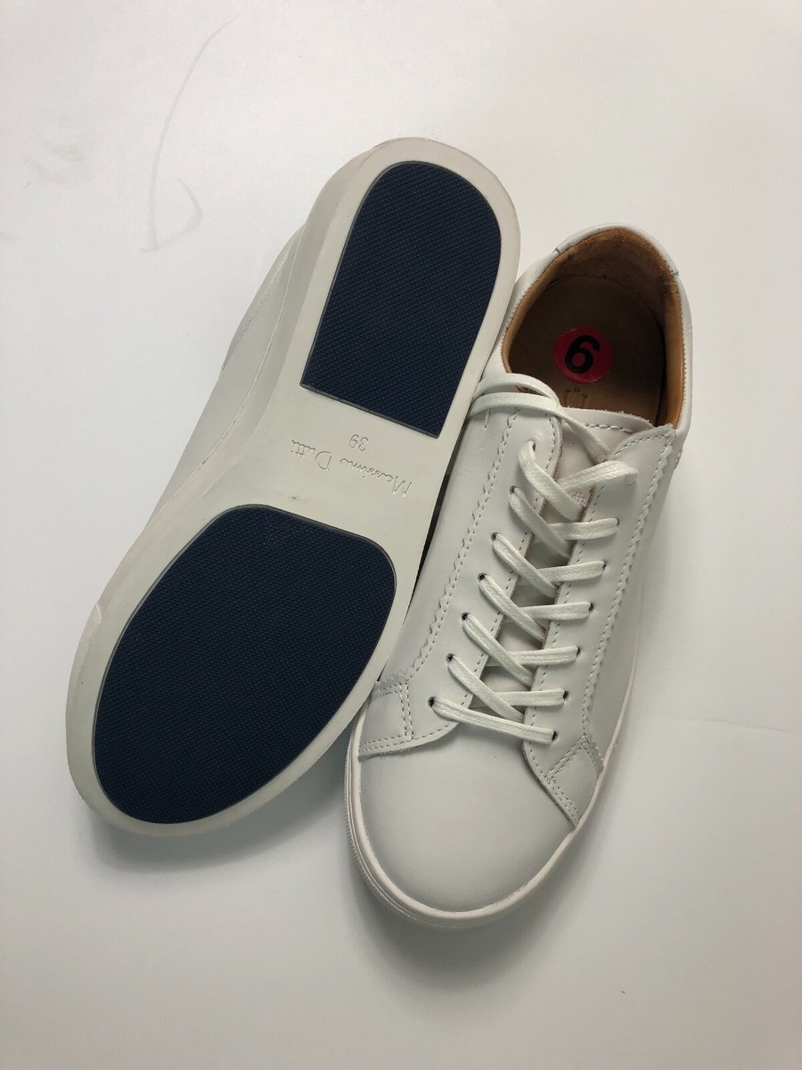 HOT Massimo Dutti Mens White Leather Plimsolls Massimo Dutti