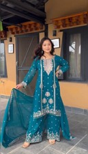 Heavy Chinnon Silk Top And Bottom With Dupatta For Wedding  Reception Wear