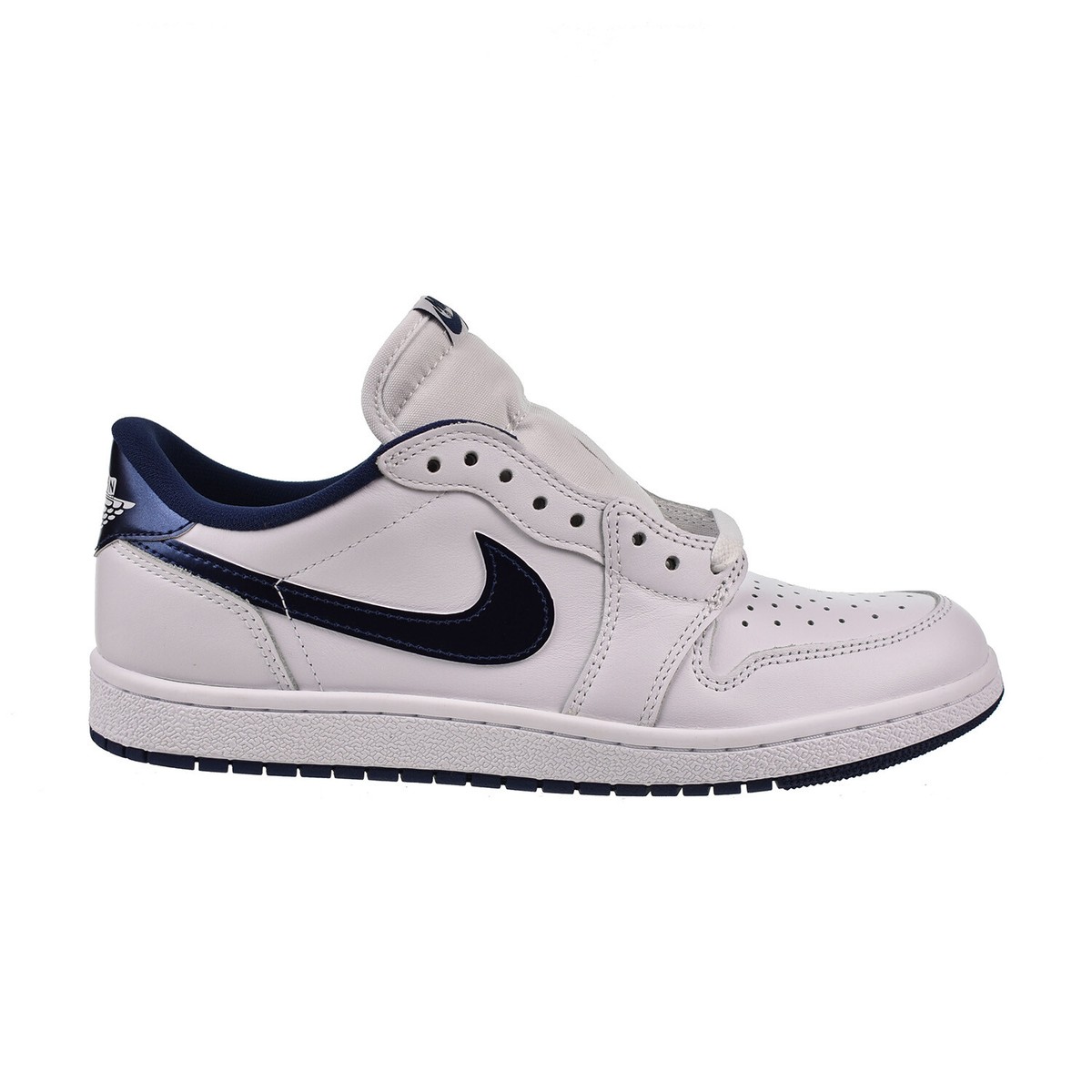 Air Jordan 1 Low 85 Men's Shoes White-Metallic Navy FB9933