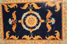 Vintage original gouache painting floral pattern design