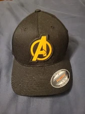 Avengers Marvel Hat Black FLEXFIT Small Medium Hat  Yupong
