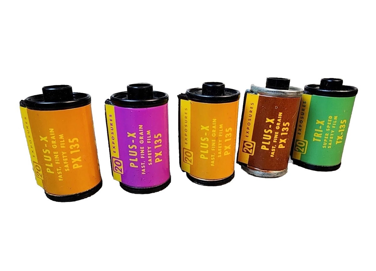 Vintage EMPTY Kodak Plus-X PX135 35mm Film Rolls