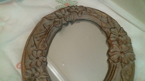 KERAMIKSPIEGEL - HARTRIEGEL - OVAL - ANTIK GOLD HIGHLIGHTS - 13 ZOLL X 11 ZOLL - Bild 4 von 8