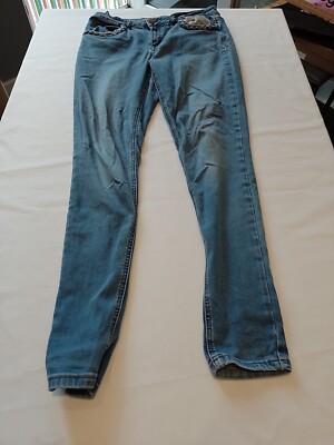 Ladies Jeans Dorothy Perkins 14 Zip Up Skinny Blue 22252 UK