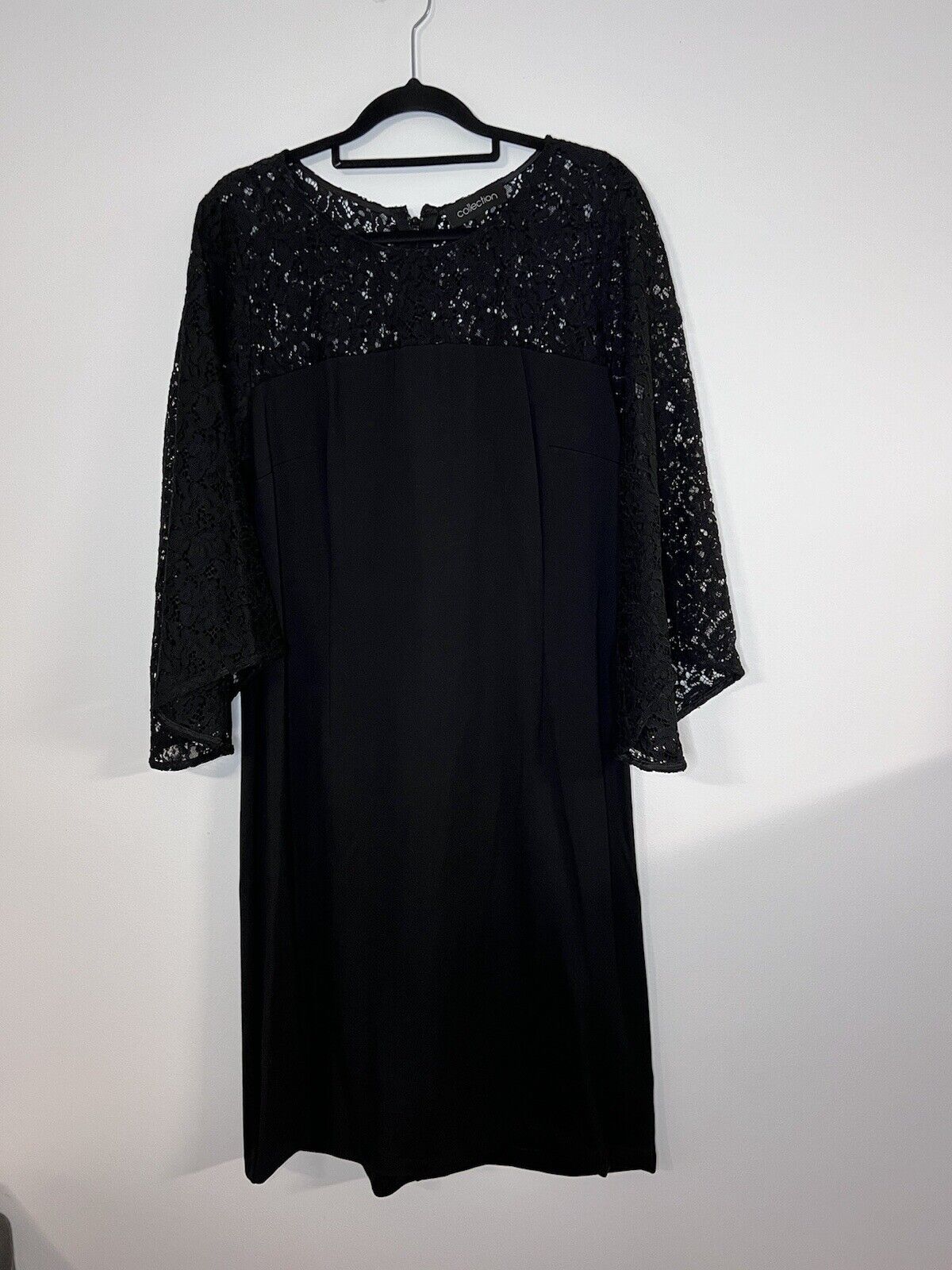 Collection Dress - Black Lace Trumpet Style Lace Sleeves. Sz 14 - NWOT.