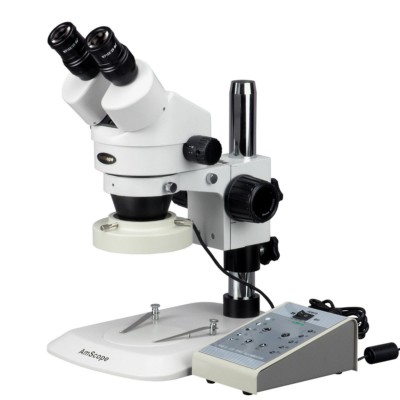 AmScope 3.5X-45X Stereo Zoom Coin Microscope with Variable 80-LED Ring Light