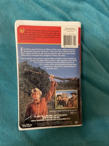 Davy Crockett - King of the Wild Frontier VHS Walt Disney Fess Parker Tested - Picture 2 of 5
