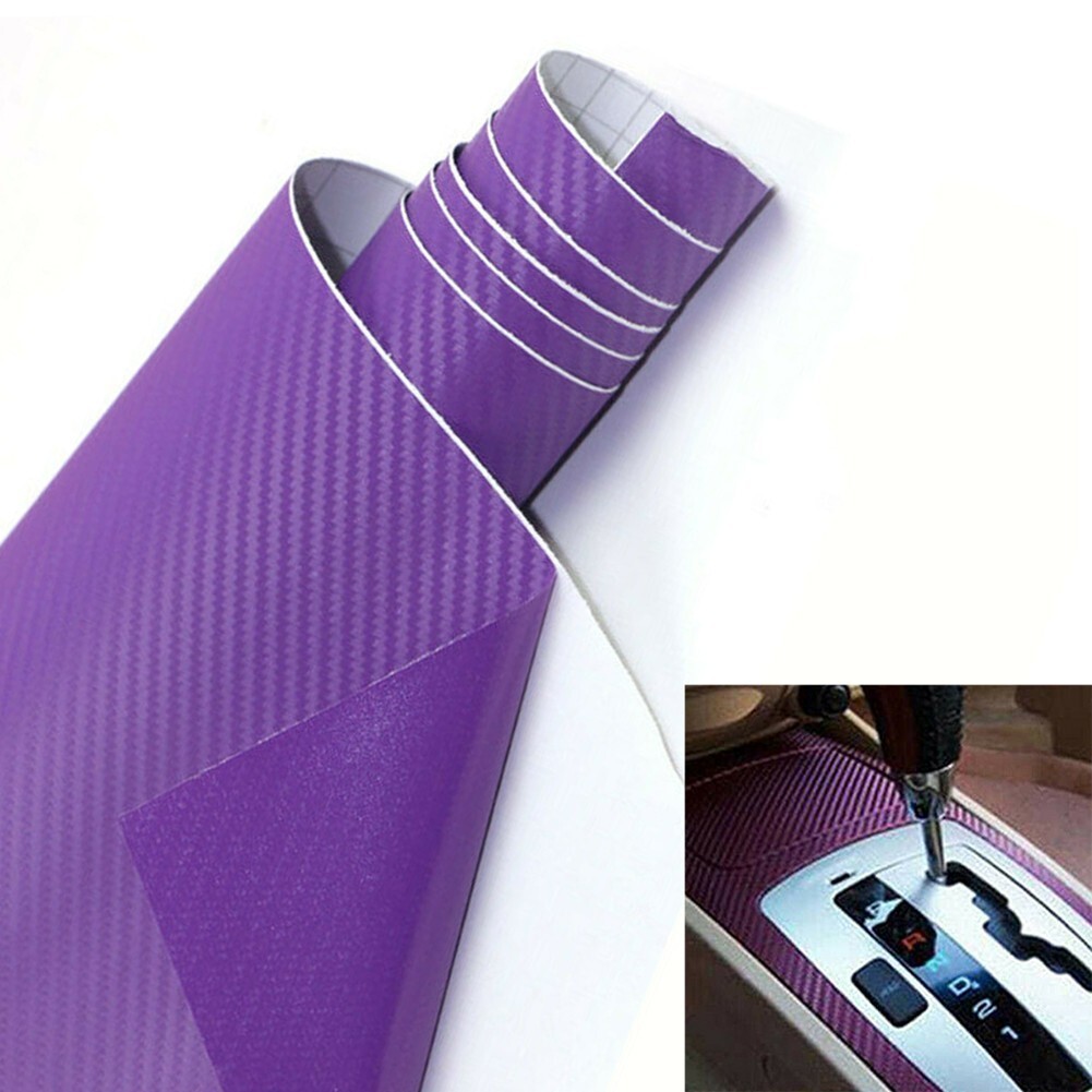 Stylish Car Purple Carbon Fiber Vinyl Wrap Sticker 127 x 30cm Panel