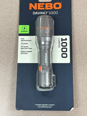 New Nebo DAVINCI 1000 Rechargeable Flashlight 1000 Lumens **NEW**