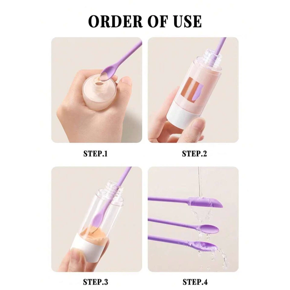 3pcs Silicone Scraper Set - Foundation Spatula & Shower Gel Empty Bottle Scraper - Image 2 of 4