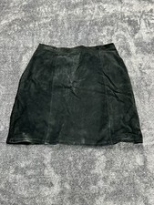 Vintage Phoenix Black Suede Leather Skirt 11/12 Made In USA Western Native Boho