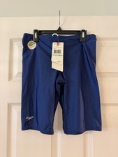 Speedo Blue Competitive Jammer Swim Shorts size 34 inseam 10" brand new