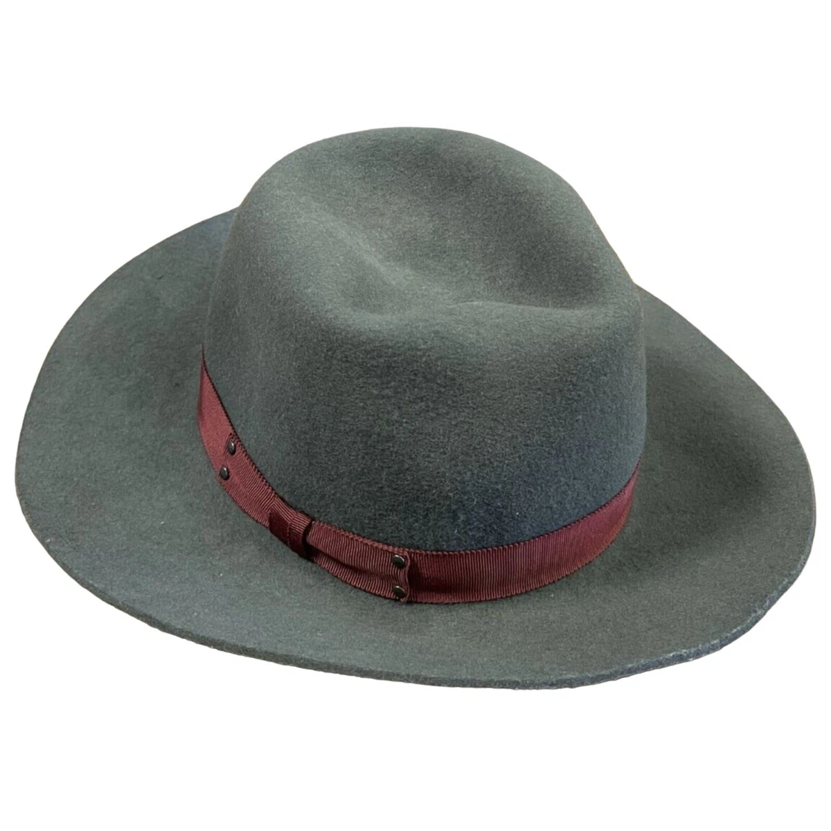 Gray Eugenia Kim fedora style hat with brown trim belt around it EUGENIA KIM Courtney metallic hemp-blend hat | NET-A-PORTER main image 2