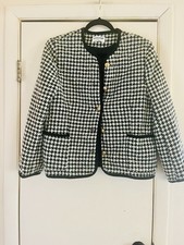 Vtg Alfred Dunner Wool Houndstooth Woman Sz 14 Blazer Jacket Classic Old Money