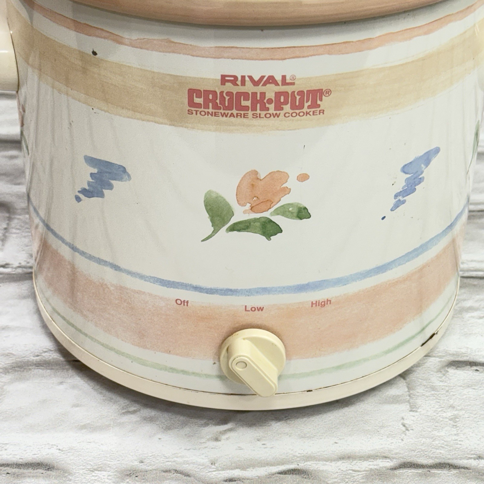 Vtg Rival Crock Pot Slow Cooker Stoneware 3.5qt 3100/2 Tulip Flowers ...