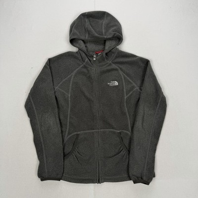 The North Face Fleece Full Zip Hooded Jacket Polartec Grey Women s Medium