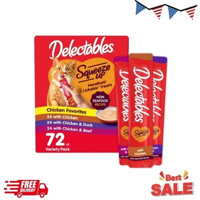 Hartz Delectables Squeeze Up Non Seafood Variety Pack Lickable Cat Treat 72Count