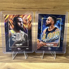 Topps Now 2 Card Lot - #13 Stephen Curry 4k & #12 Lebron James 50k - In Hand