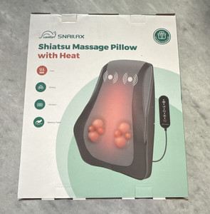 Snailax Shiatsu Massage Pillow w/ Heat & Vibration, Memory Foam SL-128 Black