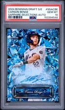2024 BOWMAN DRAFT SAPPHIRE EDITION SAPPHIRE SELECTIONS AUTOS CARSON BENGE PSA 10