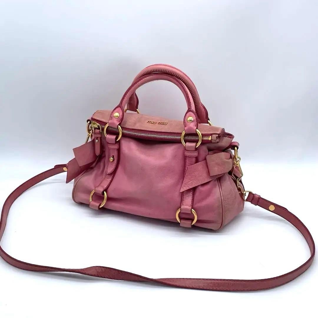 Miu Miu Vitello Leather Mini Top Handle Shoulder Bag 2Way Miu Miu Vitello Leather Mini Top Handle Shoulder Bag 2Way