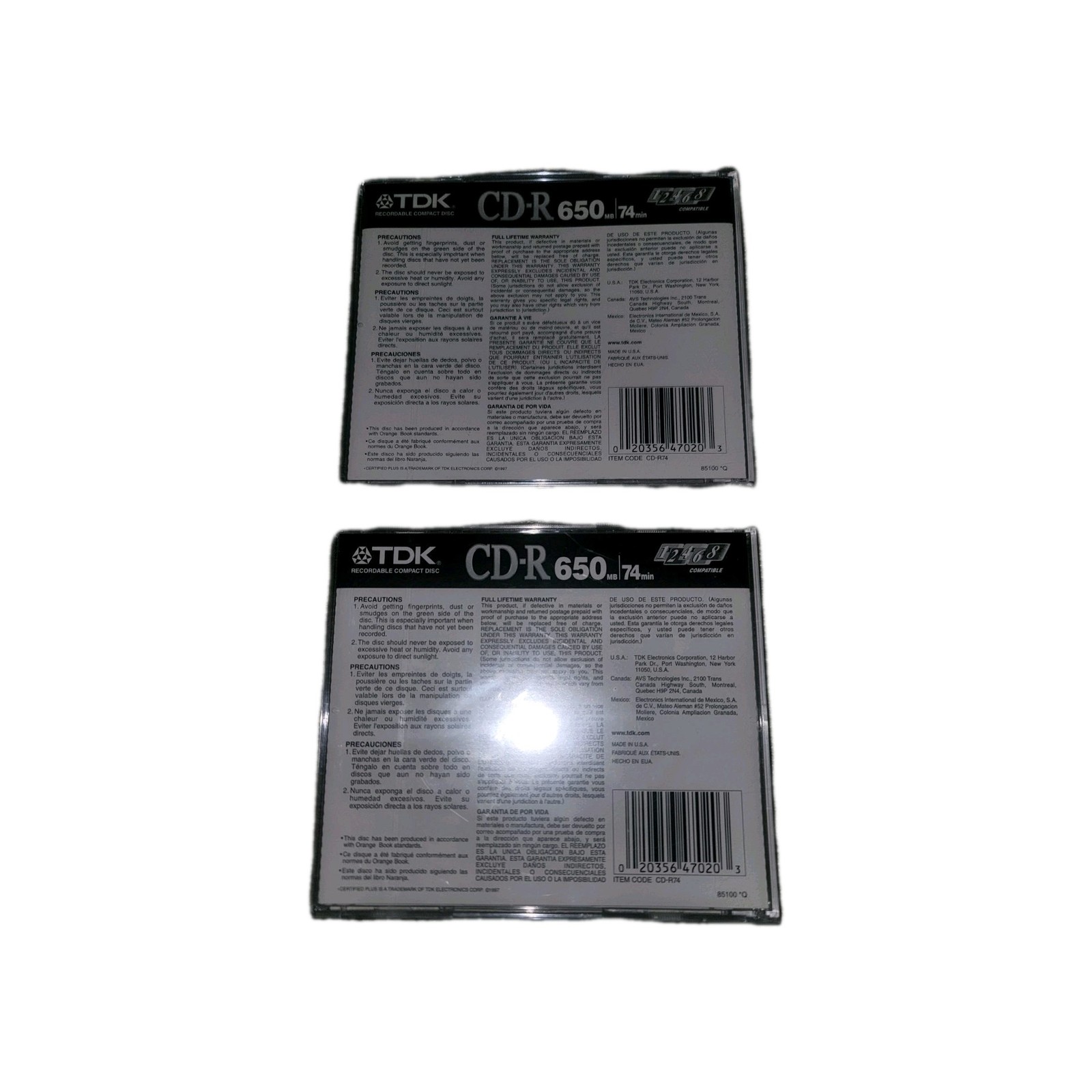 New TDK CD-R Up To 8x Recordable Compact Disc 74 Minute 650MB Sealed USA Combo