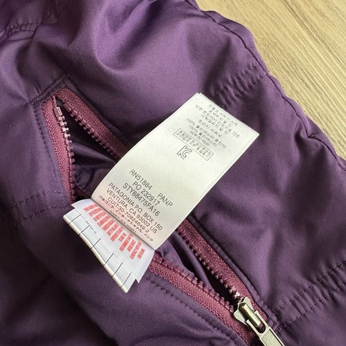 Patagonia Reversible Jacket Girls Size 10 Quartzsite Purple Pink Puffer Fleece - Picture 6 of 9