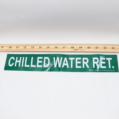 Brimar Chilled Water Ret. Pipe Label Safety Sign C31 G/W