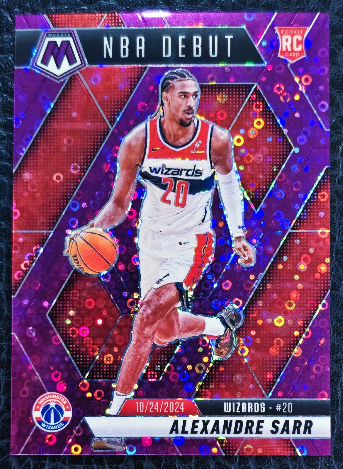 2024-25 MOSAIC ALEXANDRE SARR #254 PURPLE DISCO PRIZM SP /50 RC WIZARDS NMINT+