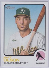 2022 Topps Heritage Matt Olson Oversized 1973 Topps Baseball OB-MO Athletics