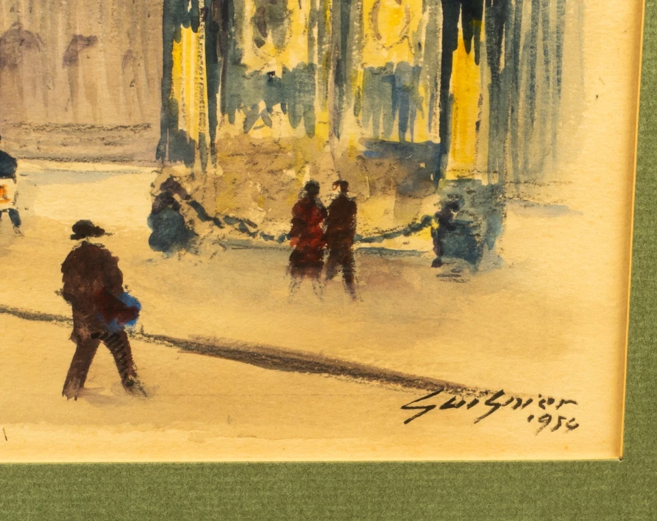 Fernand Guignier (1902-1972) Paris Watercolor, Saint Chapelle, 1954 - Image 3 of 4