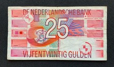 Netherlands 25 Gulden Banknote - 1989