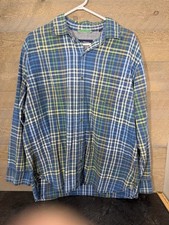 Tommy Bahama Plaid Multicolor Button-Up Shirt XL Long Sleeve Cotton Men