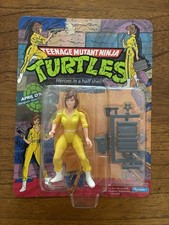 1988 TMNT April O Neil Figure Vintage Playmates Blue Stripe Unpunched