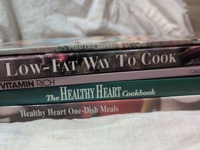 Vtg Lot Of 5 Healthy Cookbooks-Low Fat, Healthy Heart, Vitamin Rich, Vegetables