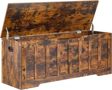 47.2"Storage Chest Extra Large,Storage Trunk with 2 Safety Hinges,Wooden Storage
