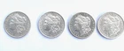 Lot of 4 Very Nice Morgan Silver Dollars, AU, 90% Silver, 1884-1897