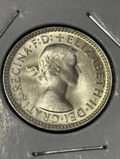 AUSTRALIA 1957(m) CH BR UNC, KM58, 0.500 SILVER, FREE USA SHIPPING