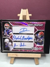 2024 Leaf Trio Graphics #MTG-23 Dj Lagway, Elijhah Badger, Jerrae Hawkins Pink/7